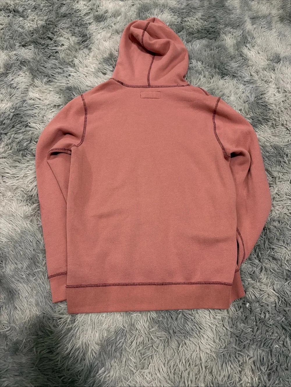 Abercrombie & Fitch Sz Medium Soft Fleece Hoodie Salmon Pink Thermal Lined Hood